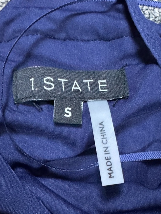 1. State Navy Midi Dress with Tie Waist Size Small Elegant Party Cocktail NEW - Picture 14 of 16